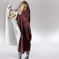Dark Samoa Manuia Le Kerisimasi Hooded Blanket Pacific Patchwork Xmas Vibes LT9 - Polynesian Pride