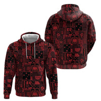 Dark Samoa Manuia Le Kerisimasi Hoodie Pacific Patchwork Xmas Vibes LT9 - Polynesian Pride