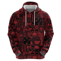 Dark Samoa Manuia Le Kerisimasi Hoodie Pacific Patchwork Xmas Vibes LT9 - Polynesian Pride