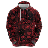 Dark Samoa Manuia Le Kerisimasi Hoodie Pacific Patchwork Xmas Vibes LT9 - Polynesian Pride