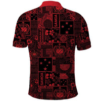 Dark Samoa Manuia Le Kerisimasi Polo Shirt Pacific Patchwork Xmas Vibes LT9 - Polynesian Pride