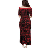 Dark Samoa Manuia Le Kerisimasi Puletasi Pacific Patchwork Xmas Vibes LT9 - Polynesian Pride