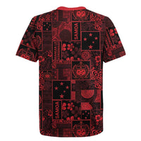 Dark Samoa Manuia Le Kerisimasi Rugby Jersey Pacific Patchwork Xmas Vibes LT9 - Polynesian Pride