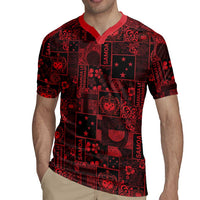 Dark Samoa Manuia Le Kerisimasi Rugby Jersey Pacific Patchwork Xmas Vibes LT9 - Polynesian Pride