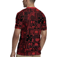 Dark Samoa Manuia Le Kerisimasi Rugby Jersey Pacific Patchwork Xmas Vibes LT9 - Polynesian Pride