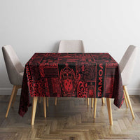 Dark Samoa Manuia Le Kerisimasi Tablecloth Pacific Patchwork Xmas Vibes LT9 - Polynesian Pride