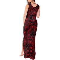 Dark Samoa Manuia Le Kerisimasi Tank Maxi Dress Pacific Patchwork Xmas Vibes - Polynesian Pride
