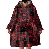 Dark Samoa Manuia Le Kerisimasi Wearable Blanket Hoodie Pacific Patchwork Xmas Vibes LT9 - Polynesian Pride