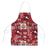Tahiti Oaoa I Teie Noera Apron Pacific Patchwork Xmas Vibes - Polynesian Pride