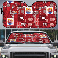 Tahiti Oaoa I Teie Noera Auto Sun Shade Pacific Patchwork Xmas Vibes - Polynesian Pride
