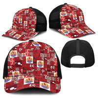 Tahiti Oaoa I Teie Noera Baseball Net Cap Pacific Patchwork Xmas Vibes LT9 - Polynesian Pride