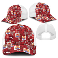 Tahiti Oaoa I Teie Noera Baseball Net Cap Pacific Patchwork Xmas Vibes LT9 - Polynesian Pride