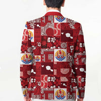 Tahiti Oaoa I Teie Noera Blazer Pacific Patchwork Xmas Vibes - Polynesian Pride