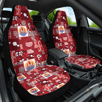 Tahiti Oaoa I Teie Noera Car Seat Cover Pacific Patchwork Xmas Vibes - Polynesian Pride