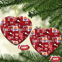 Tahiti Oaoa I Teie Noera Ceramic Ornament Pacific Patchwork Xmas Vibes - Polynesian Pride
