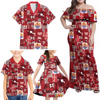 Tahiti Oaoa I Teie Noera Family Matching Off Shoulder Maxi Dress and Hawaiian Shirt Pacific Patchwork Xmas Vibes LT9 - Polynesian Pride