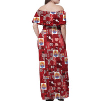 Tahiti Oaoa I Teie Noera Family Matching Off Shoulder Maxi Dress and Hawaiian Shirt Pacific Patchwork Xmas Vibes LT9 - Polynesian Pride
