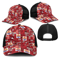 Tahiti Oaoa I Teie Noera Mesh Trucker Cap Pacific Patchwork Xmas Vibes LT9 - Polynesian Pride