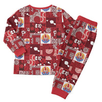 Tahiti Oaoa I Teie Noera Christmas Pajama Set Pacific Patchwork Xmas Vibes - Polynesian Pride