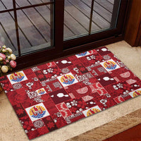 Tahiti Oaoa I Teie Noera Rubber Doormat Pacific Patchwork Xmas Vibes - Polynesian Pride