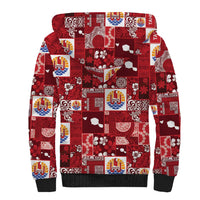 Tahiti Oaoa I Teie Noera Sherpa Hoodie Pacific Patchwork Xmas Vibes - Polynesian Pride