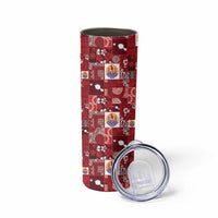 Tahiti Oaoa I Teie Noera Skinny Tumbler Pacific Patchwork Xmas Vibes - Polynesian Pride