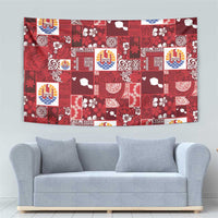 Tahiti Oaoa I Teie Noera Tapestry Pacific Patchwork Xmas Vibes - Polynesian Pride