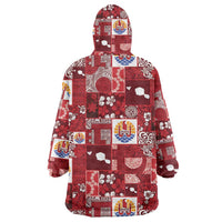 Tahiti Oaoa I Teie Noera Wearable Blanket Hoodie Pacific Patchwork Xmas Vibes - Polynesian Pride