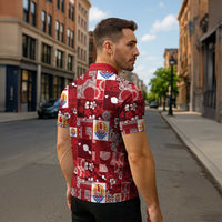 Tahiti Oaoa I Teie Noera Zipper Polo Shirt Pacific Patchwork Xmas Vibes LT9 - Polynesian Pride