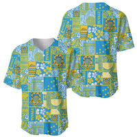 Tuvalu Manuia te Kilisimasi Baseball Jersey Pacific Patchwork Xmas Vibes - Polynesian Pride
