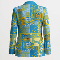 Tuvalu Manuia te Kilisimasi Blazer Pacific Patchwork Xmas Vibes - Polynesian Pride