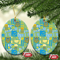 Tuvalu Manuia te Kilisimasi Ceramic Ornament Pacific Patchwork Xmas Vibes - Polynesian Pride