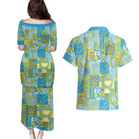 Tuvalu Manuia te Kilisimasi Couples Matching Puletasi and Hawaiian Shirt Pacific Patchwork Xmas Vibes LT9 - Polynesian Pride