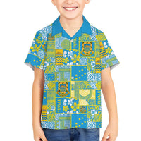 Tuvalu Manuia te Kilisimasi Family Matching Long Sleeve Bodycon Dress and Hawaiian Shirt Pacific Patchwork Xmas Vibes - Polynesian Pride