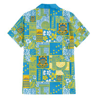 Tuvalu Manuia te Kilisimasi Family Matching Off Shoulder Short Dress and Hawaiian Shirt Pacific Patchwork Xmas Vibes LT9 - Polynesian Pride