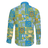 Tuvalu Manuia te Kilisimasi Family Matching Off Shoulder Short Dress and Hawaiian Shirt Pacific Patchwork Xmas Vibes LT9 - Polynesian Pride