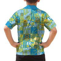 Tuvalu Manuia te Kilisimasi Family Matching Short Sleeve Bodycon Dress and Hawaiian Shirt Pacific Patchwork Xmas Vibes - Polynesian Pride