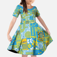 Tuvalu Manuia te Kilisimasi Family Matching Tank Maxi Dress and Hawaiian Shirt Pacific Patchwork Xmas Vibes - Polynesian Pride