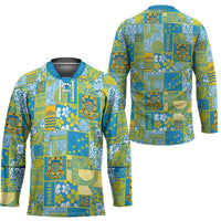 Tuvalu Manuia te Kilisimasi Hockey Jersey Pacific Patchwork Xmas Vibes - Polynesian Pride
