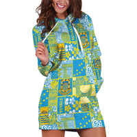 Tuvalu Manuia te Kilisimasi Hoodie Dress Pacific Patchwork Xmas Vibes - Polynesian Pride