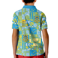 Tuvalu Manuia te Kilisimasi Kid Polo Shirt Pacific Patchwork Xmas Vibes LT9 - Polynesian Pride