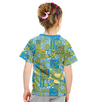 Tuvalu Manuia te Kilisimasi Kid T Shirt Pacific Patchwork Xmas Vibes LT9 - Polynesian Pride