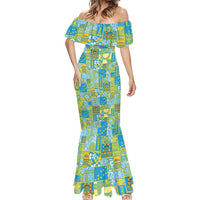 Tuvalu Manuia te Kilisimasi Mermaid Dress Pacific Patchwork Xmas Vibes - Polynesian Pride