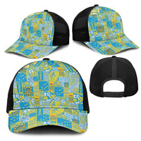 Tuvalu Manuia te Kilisimasi Mesh Trucker Cap Pacific Patchwork Xmas Vibes LT9 - Polynesian Pride