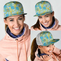 Tuvalu Manuia te Kilisimasi Mesh Trucker Cap Pacific Patchwork Xmas Vibes LT9 - Polynesian Pride