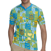 Tuvalu Manuia te Kilisimasi Rugby Jersey Pacific Patchwork Xmas Vibes LT9 - Polynesian Pride