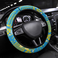 Tuvalu Manuia te Kilisimasi Steering Wheel Cover Pacific Patchwork Xmas Vibes - Polynesian Pride