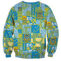 Tuvalu Manuia te Kilisimasi Sweatshirt Pacific Patchwork Xmas Vibes - Polynesian Pride