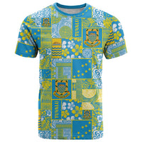 Tuvalu Manuia te Kilisimasi T Shirt Pacific Patchwork Xmas Vibes LT9 Green - Polynesian Pride