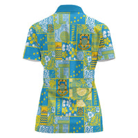 Tuvalu Manuia te Kilisimasi Women Polo Shirt Pacific Patchwork Xmas Vibes LT9 - Polynesian Pride